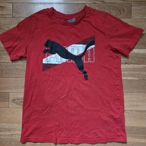 Puma Kids Red Short Sleeve Tee with Logo Size 8